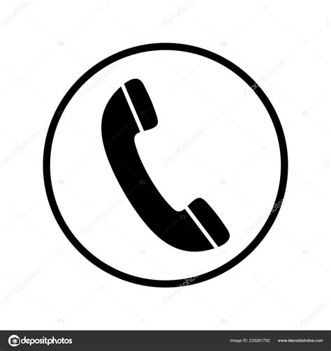 Phone Icon Black White Telephone Symbol Vector Illustration Stock ...