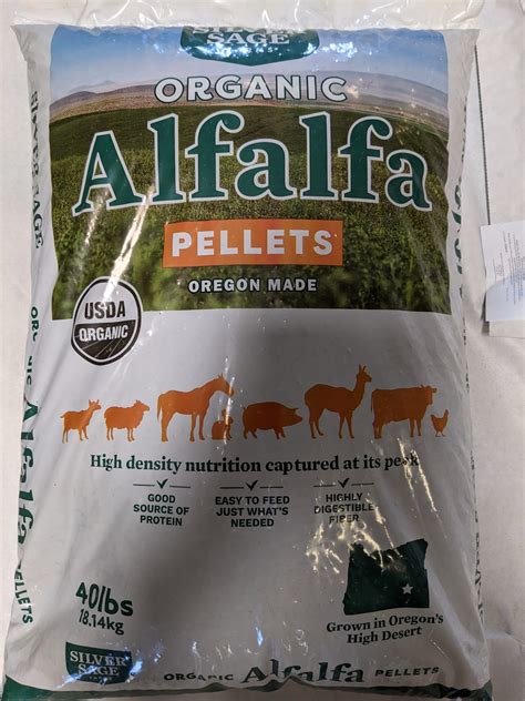 Silver Sage Farms Organic Alfalfa Pellets Concentrates Inc