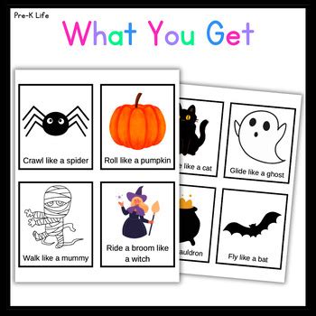 Halloween Gross Motor Activity Cards Movement Break By Pre K Life