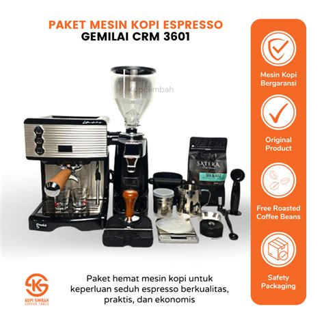 Jual Paket Mesin Kopi Espresso Gemilai Crm With Coffee Grinder