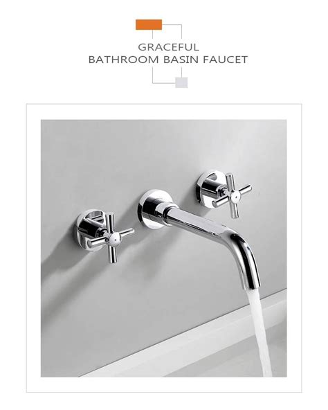 Luxury Basin Faucets Wall Mounted Brass Bathroom Sink Basin Mixer Tap Faucet 3 Pcs Chrome Faucet