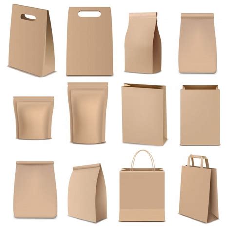 Bolsas de papel marrón y embalaje gran c Premium Vector Freepik