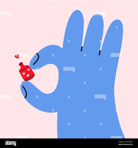 February 14 Large Hand With Love Potion Stock Vector Image And Art Alamy