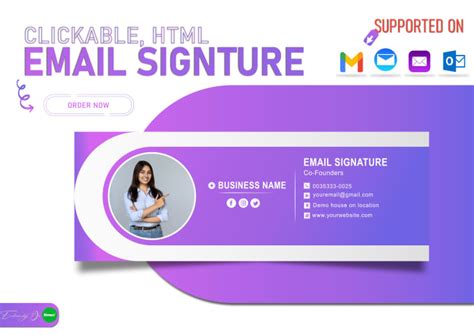 Create Clickable Html Email Signatures For Outlook Gmail And Mac By