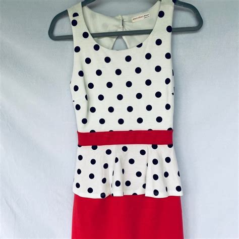 A Gaci Dresses Agaci Polka Dot Body Con Peplum Dress Poshmark