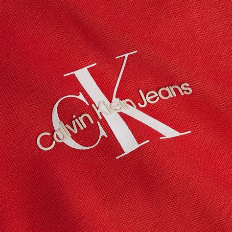 Calvin Klein Jeans Monogram Logo Hoodie Red Dressinn