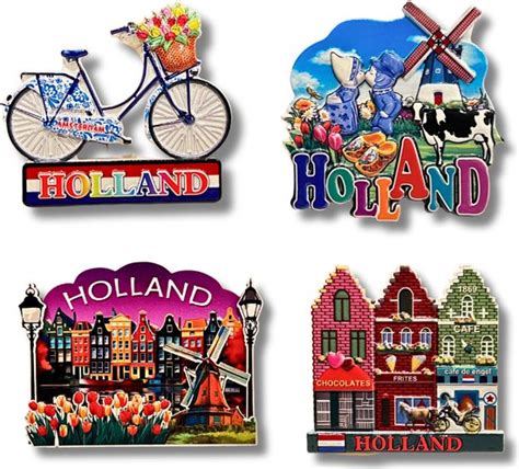 Koelkastmagneten Set Amsterdam Nederland Souvenirs 4 Stuks Bol