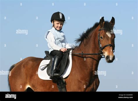 Enfant de sexe féminin avec cheval Banque de photographies et dimages