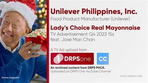 Lady S Choice Real Mayonnaise TV Ad Q4 2023 15s With Jose Mari Chan