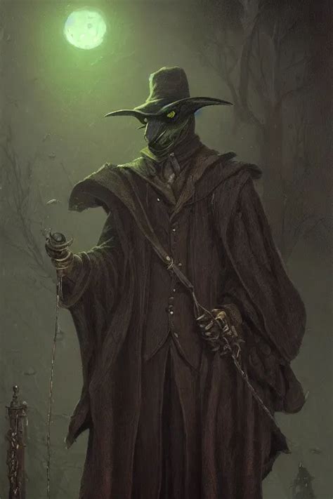 A Fancy Portrait Of A Green Plague Doctor By Greg Stable Diffusion