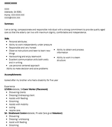 8 Example Of A Caregiver Resumes Template Business Psd Excel Word Pdf