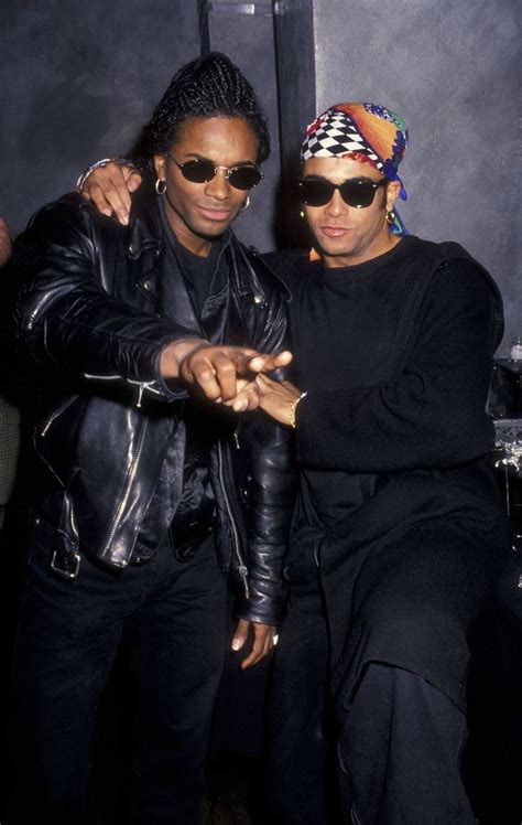 Rob Pilatus and Fab Morvan on April 7 1993 attend Milli Vanilli Performance at Limelight in New ...