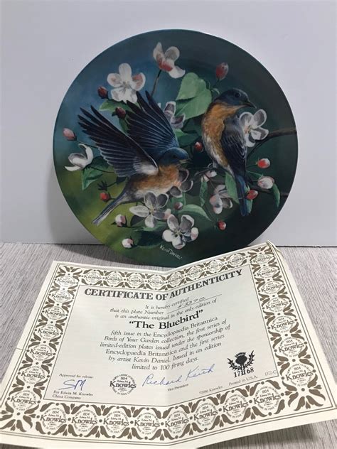 Vintage Edwin M Knowles The Blue Bird Collector Plate With