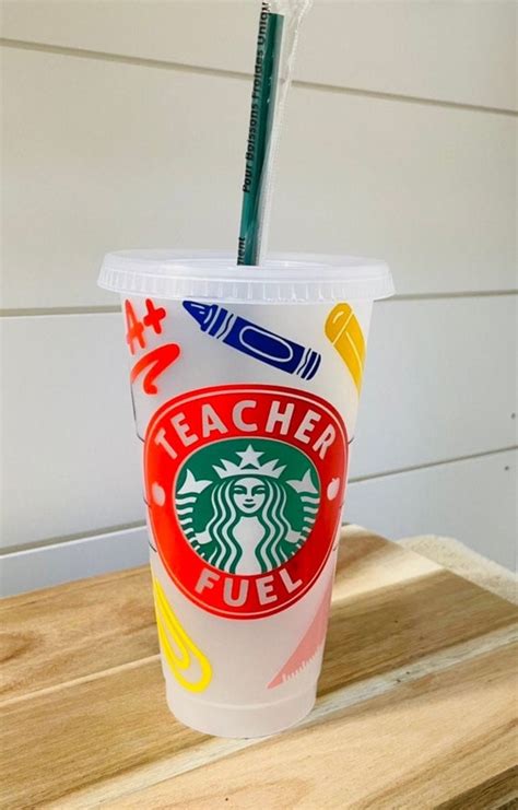 Teacher Fuel Cup Starbucks Venti Cold Cup Starbucks Cup Etsy