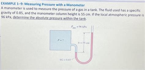 Solved EXAMPLE 1-9: Measuring Pressure with a Manometer A | Chegg.com