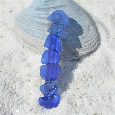 Genuine Cobalt Blue Sea Glass French Barrette 60 Mm Made To Order Blue Sea Glass Blue Sea