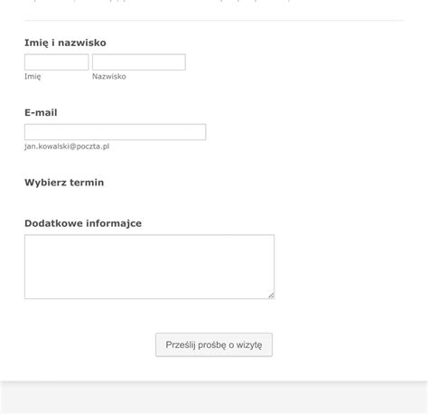 Formularz Umawiania Wizyt Szablon Formularza Jotform