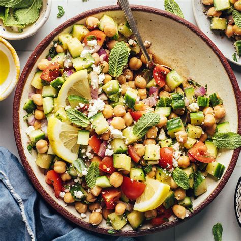 Mediterranean Cucumber Chickpea Salad Minimalist Baker