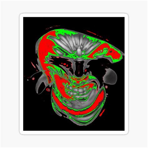 Evil Face Sticker For Sale By Blendedarts Redbubble