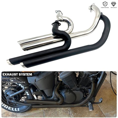 Motorcycle Duals Exhaust Full System Muffler Fit For Honda Steed Shadow