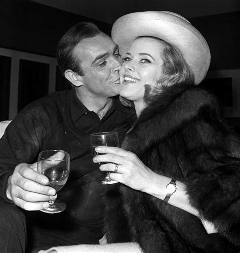 Sean Connery And Honor Blackman At A Photocall Publicising Goldfinger