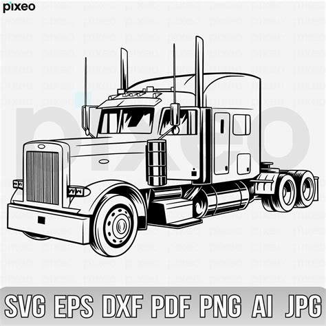 Semi Truck Svg Truck Svg Big Truck Clipart Truck Svg Truck Etsy