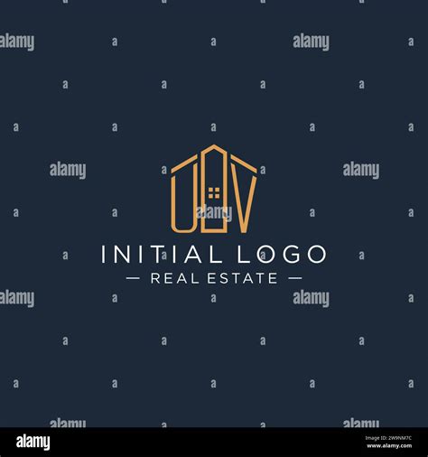 Initial Letter UV Logo With Abstract House Shape Luxury And Modern