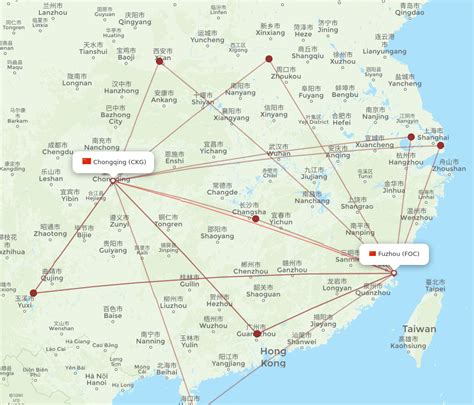 All Flight Routes From Fuzhou To Chongqing Foc To Ckg Flight Routes