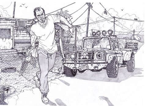 Grand Theft Auto V Free Colouring Pages