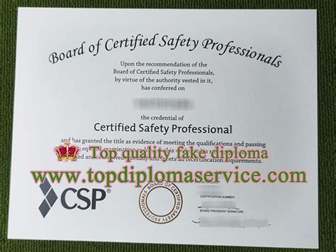 Why I Ordered A Fake Certified Safety Professional Certificate