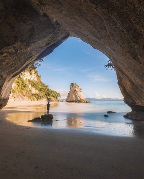 Dreams come true at Cathedral Cove ☀️ 📷@mattmneary #newzealand #travel ...