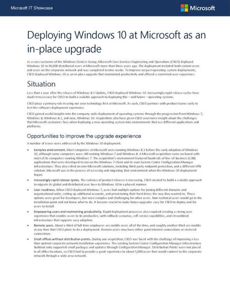 Deploying Windows At Microsoft As An In Place Upgrade Flood It Support