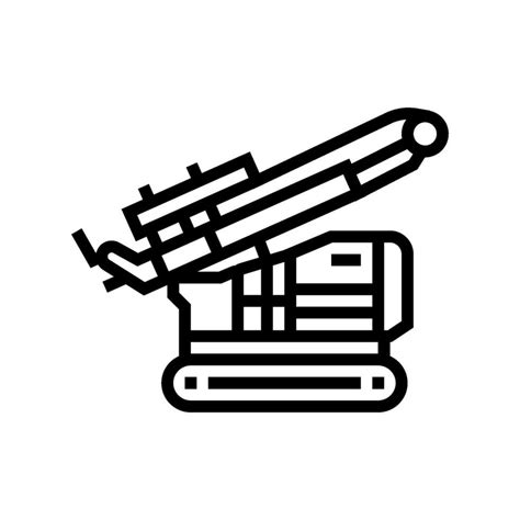 Pile Driver Civil Engineer Line Icon Vector Illustration 26111315