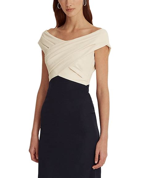 Lauren Ralph Lauren Crepe Off The Shoulder Cocktail Dress Macys