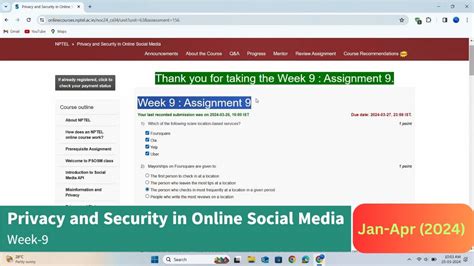 Privacy And Security In Online Social Media Week Assignment Quiz