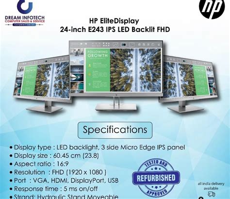 Elite Displays Hp Elitedisplay Inch E Ips Led Refurbished Monitor