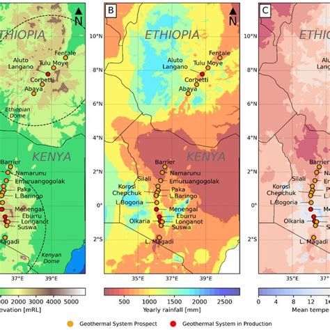 Map Of The Geothermal Systems Within The Main Ethiopian Rift And Kenyan