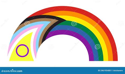 Rainbow Icon With New Progress Pride Flag Symbol Of LGBT Community