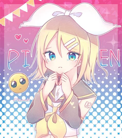 鏡音リン 「ぴえん顔のリンちゃん 鏡音リン 」みなづき。新作！うさ耳ヘッドフォンちゃんのイラスト