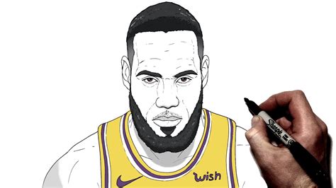 How To Draw Lebron James Step By Step Nba Youtube