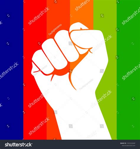 Rainbow Colored Hand Raised Stock Vector Royalty Free 1323232049