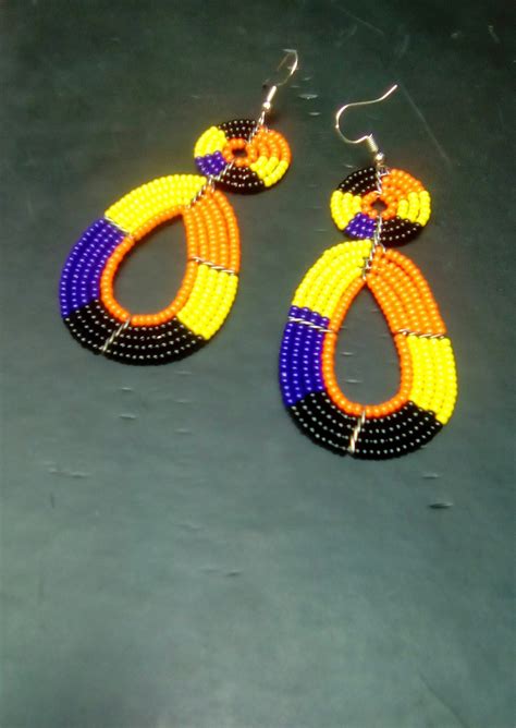 Women Masai Earrings African Zulu Earrings Beaded Earrings Etsy