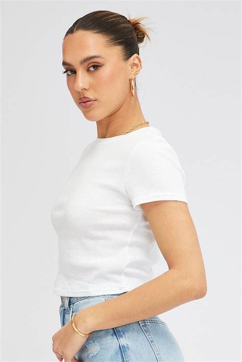 White T Shirt Short Sleeve Crew Neck Ally Fashion