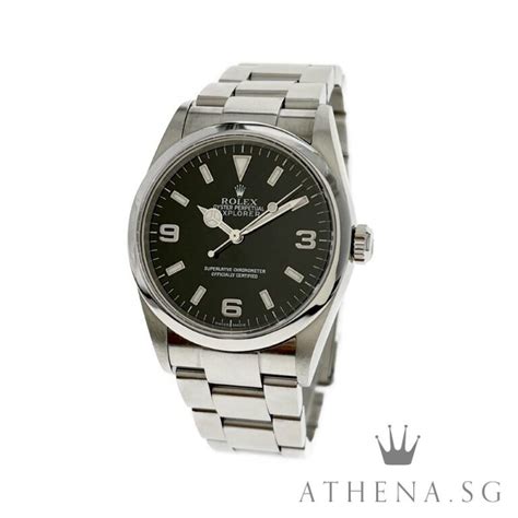 rolex oyster perpetual explorer   series black dial  cert