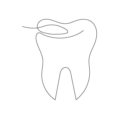 Premium Vector Continuous One Line Teeth Drawing Art Design