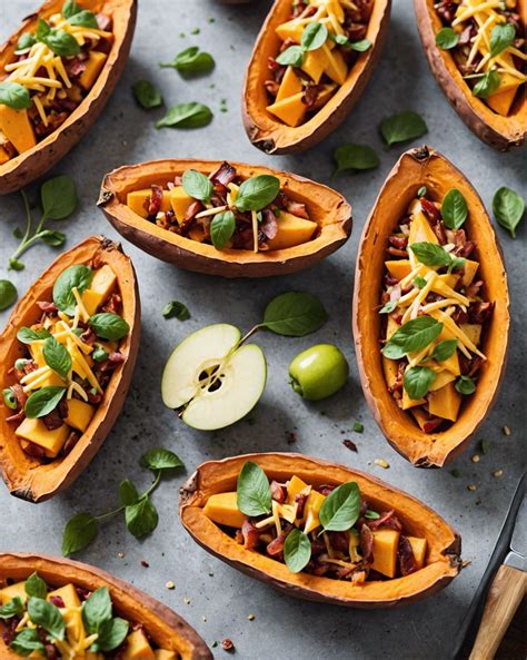 Sweet Potato Boats With Gooey Cheese The Delish Recipe