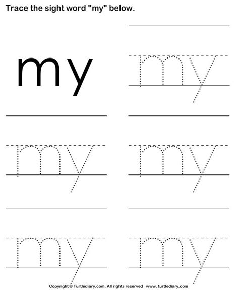 Download And Print Turtle Diary S Sight Word My Tracing Sheet Worksheet Our Large Colle