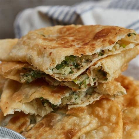 Traditional Afghan Bolani With Potatoes And Green Onions