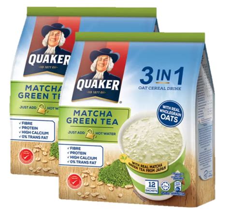 QUAKER 3in1 Oat Cereal Drink MATCHA Green Tea เควกเกอร ขาวโอต ซ