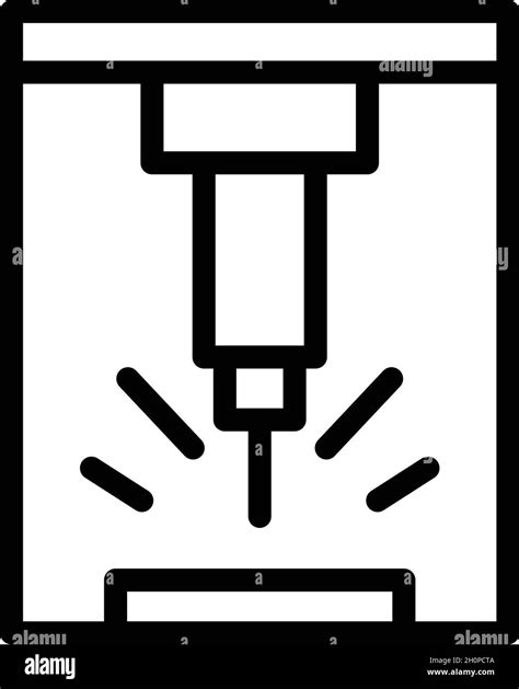 Manufacturing Cnc Machine Icon Outline Vector Work Tool Lathe